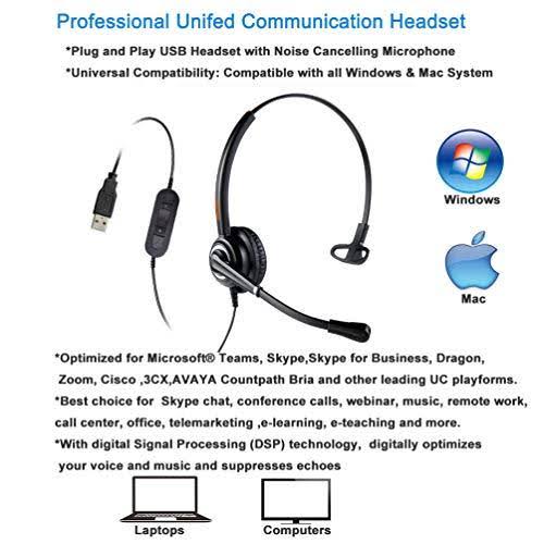 Mono USB Headset with Noise Cancelling Microphone C99739