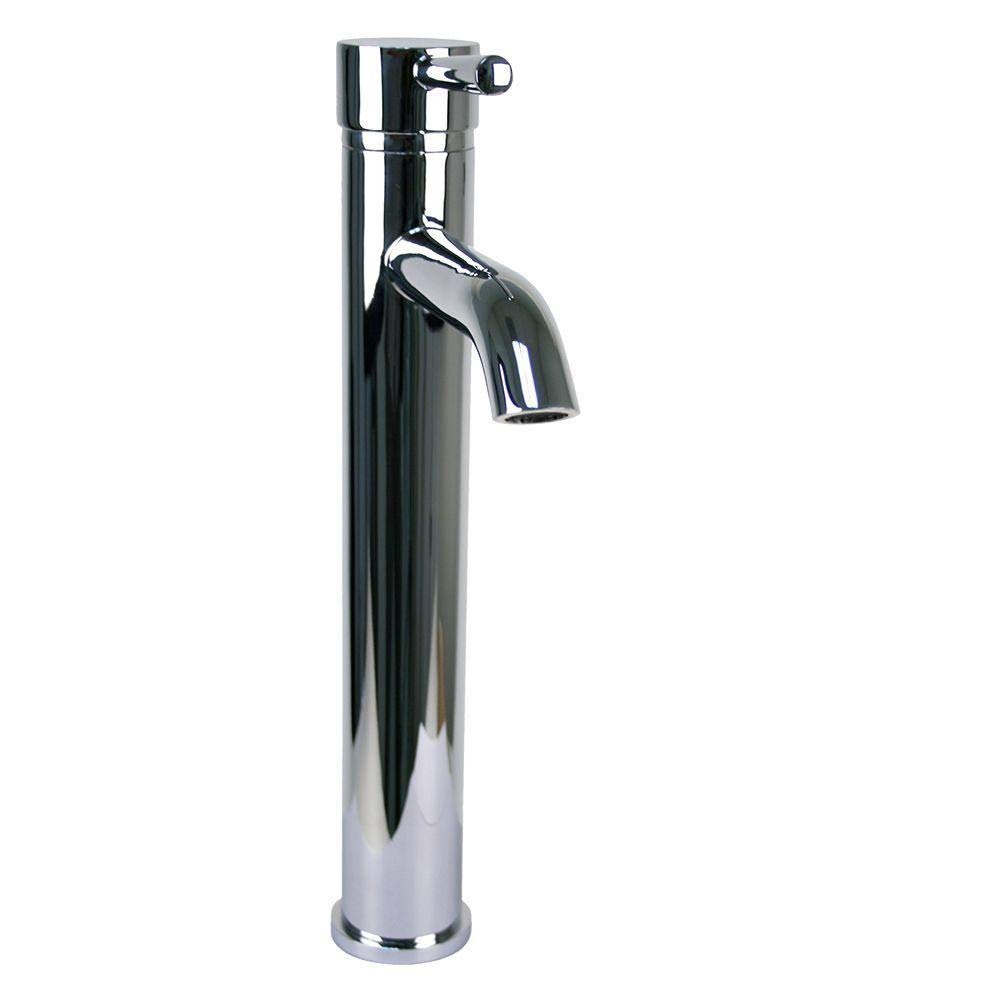 Chrome European Vessel Sink Faucet and Drain Set V42079