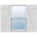 Rustic Four Board Spaced Board-n-Batten Faux Wood Shutters F24151