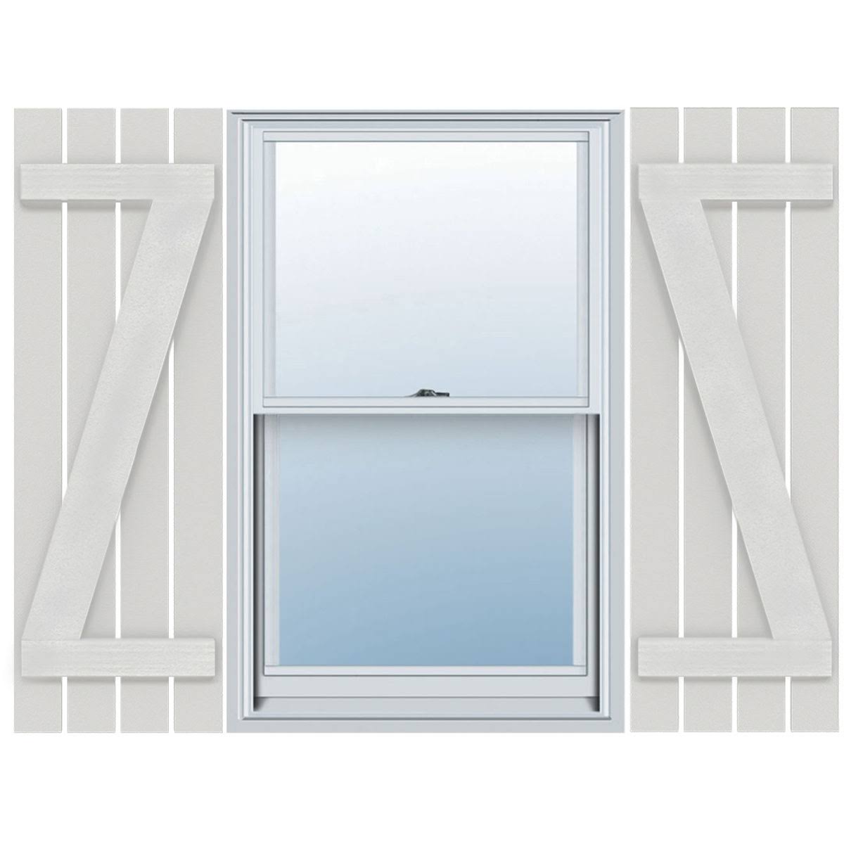 Rustic Four Board Spaced Board-n-Batten Faux Wood Shutters F24151