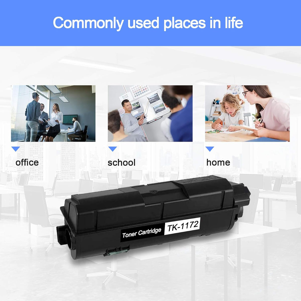 2 Pack Black Compatible Toner Cartridge for Kyocera M2540dw M2040dn O2320