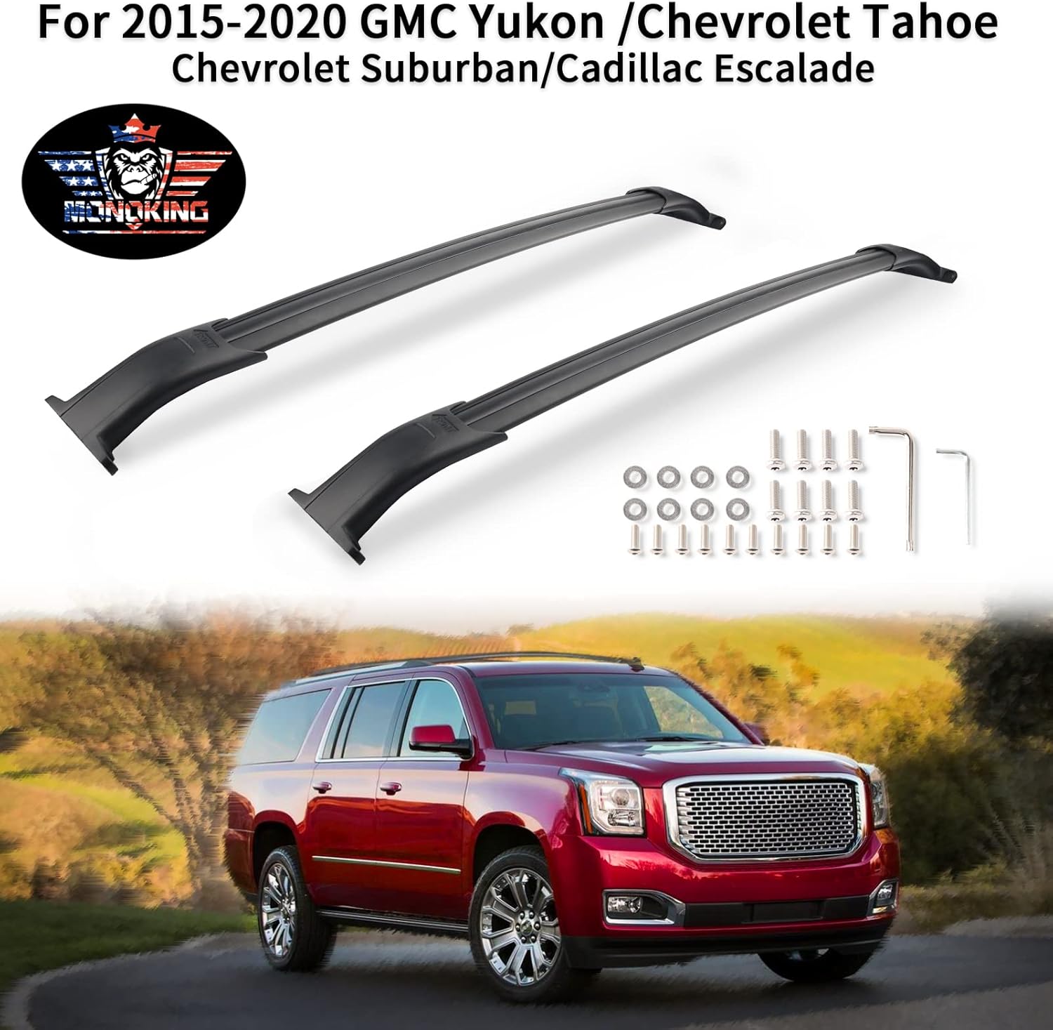 Roof Rack Crossbars Aluminum Alloy Cargo Racks Max Load 200 LBS Black V6260