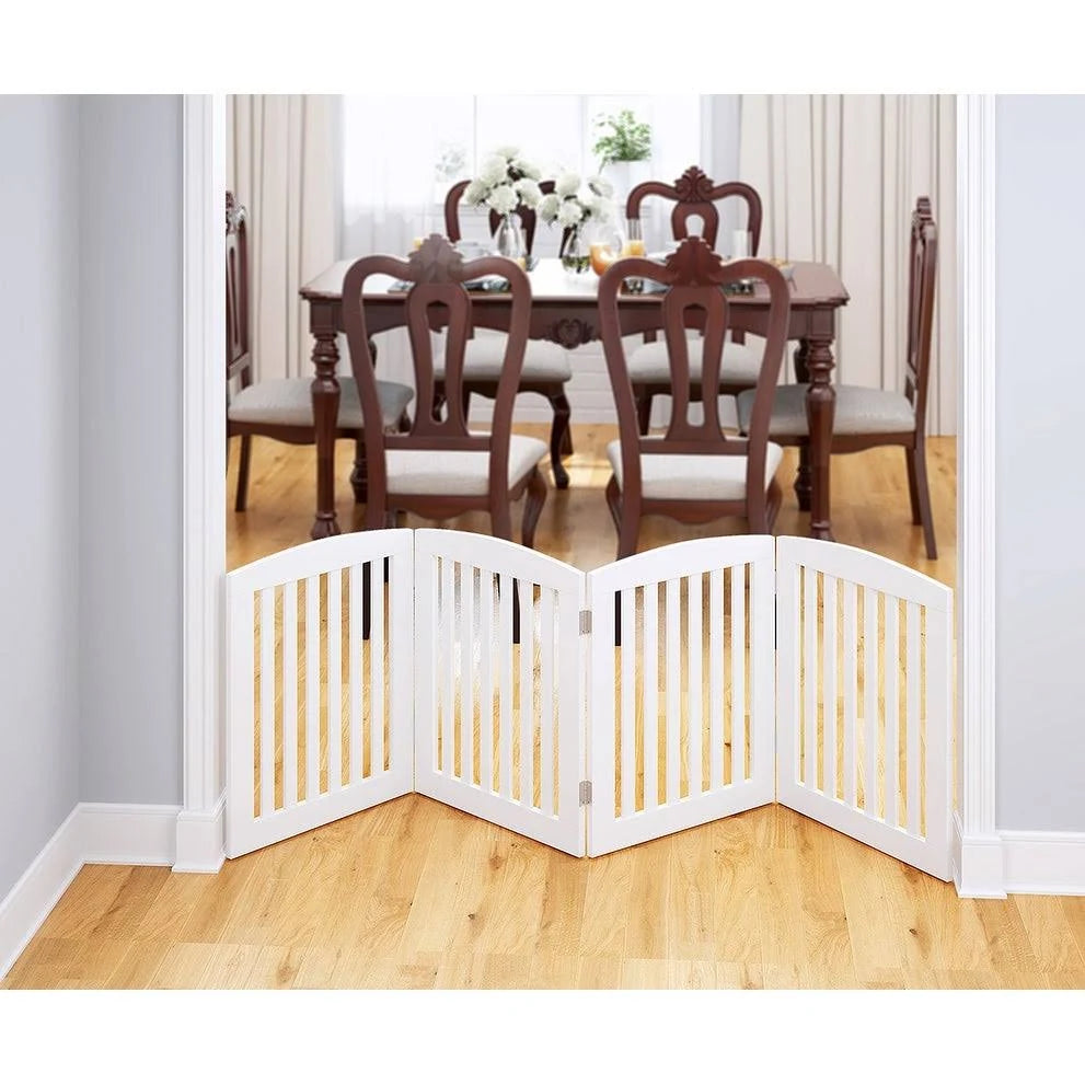 24 inch 4 Panel Wooden Freestanding Foldable Pet Gate F575