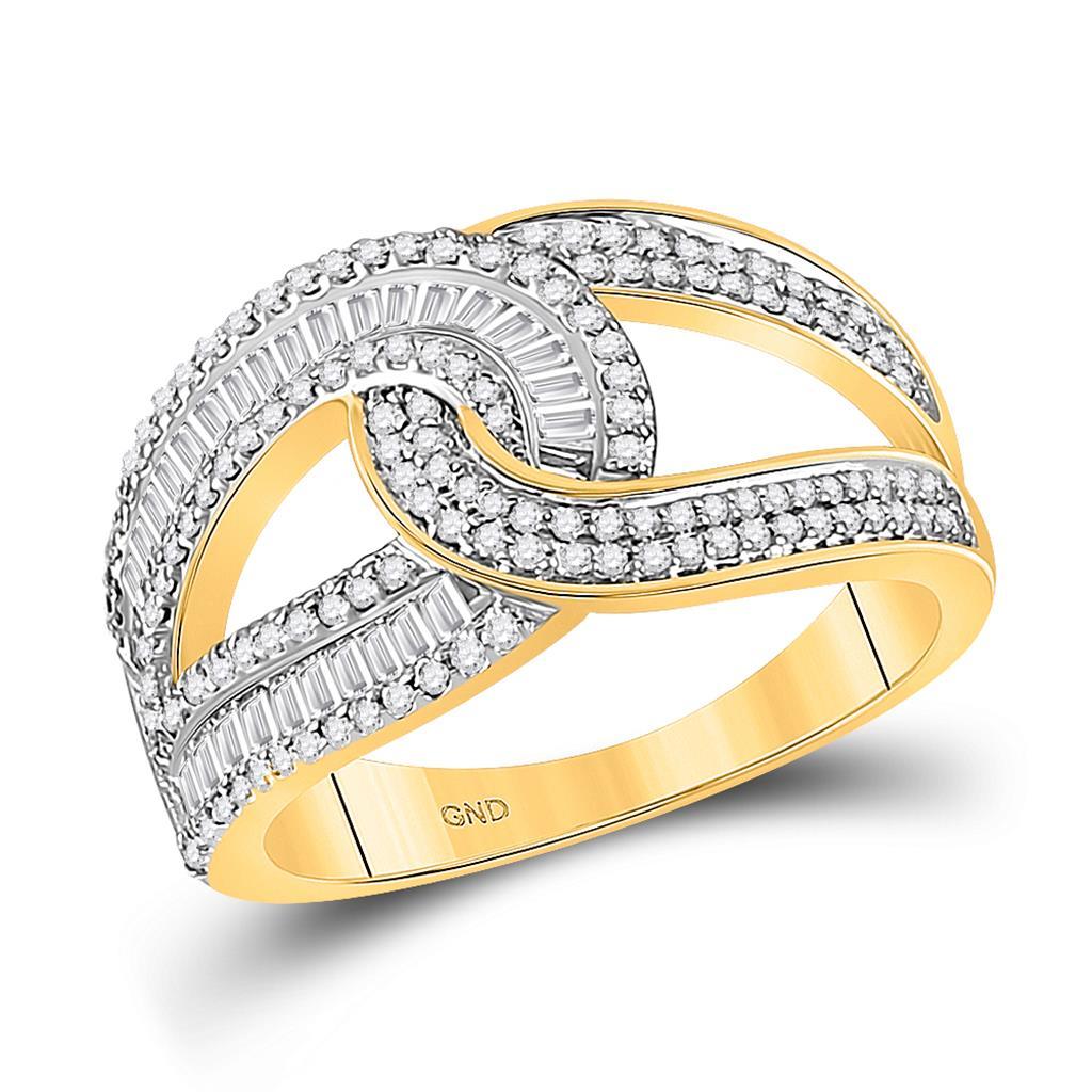 14k Yellow Gold Diamond Band Ring 3/4 Cttw V32627