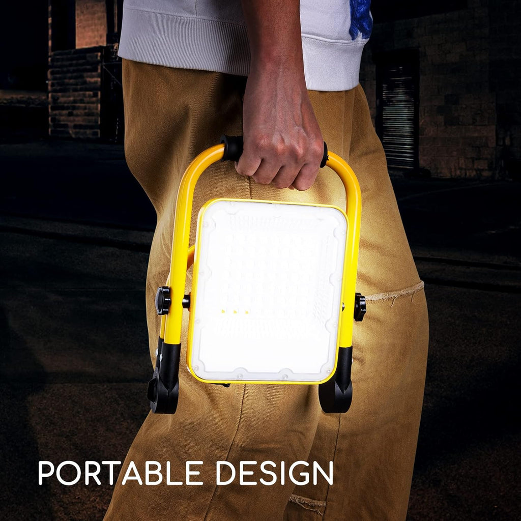 3000LM 360° Rotation IP65 Waterproof 30W Portable Work Light with Stand Pack of 2 F760865