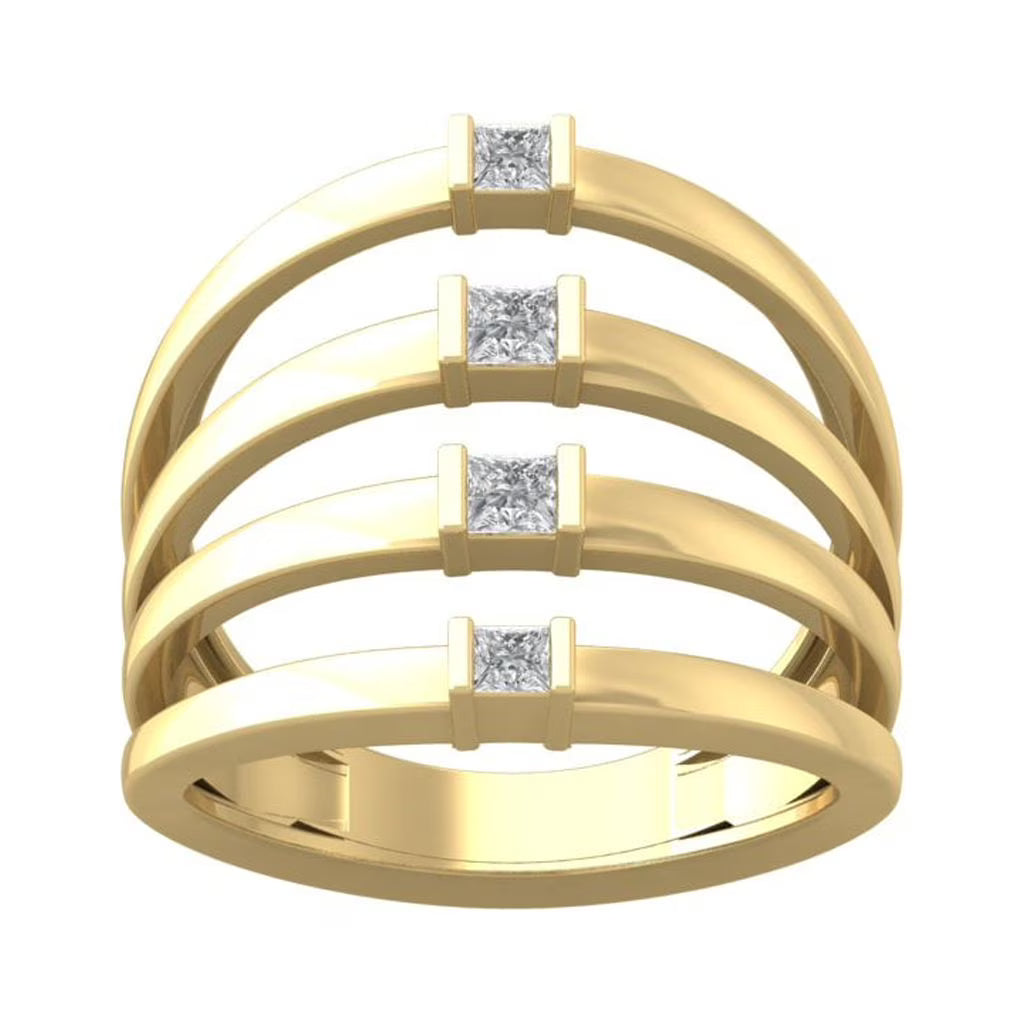 14K Yellow Gold Princess-shape Lab Grown Diamond Wedding Band Ring Size 6.5 M968937