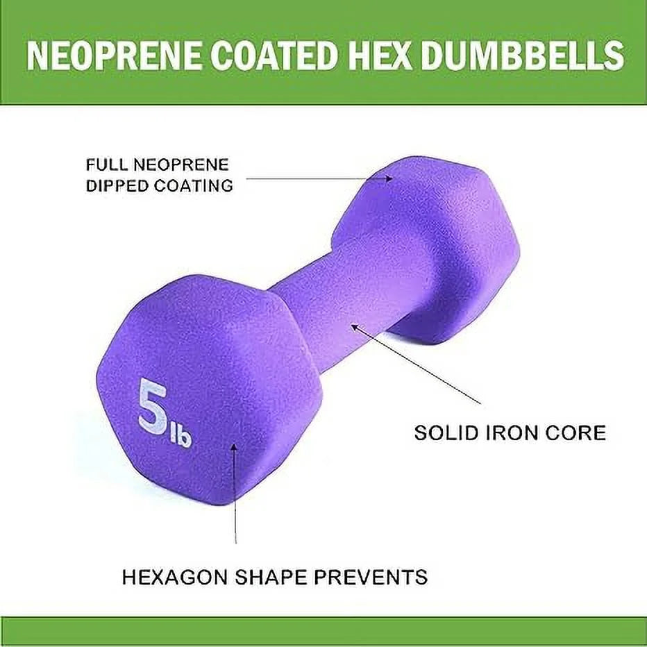 Neoprene 20LB Hex Dumbbell Hand Weights Set of 2 R6410