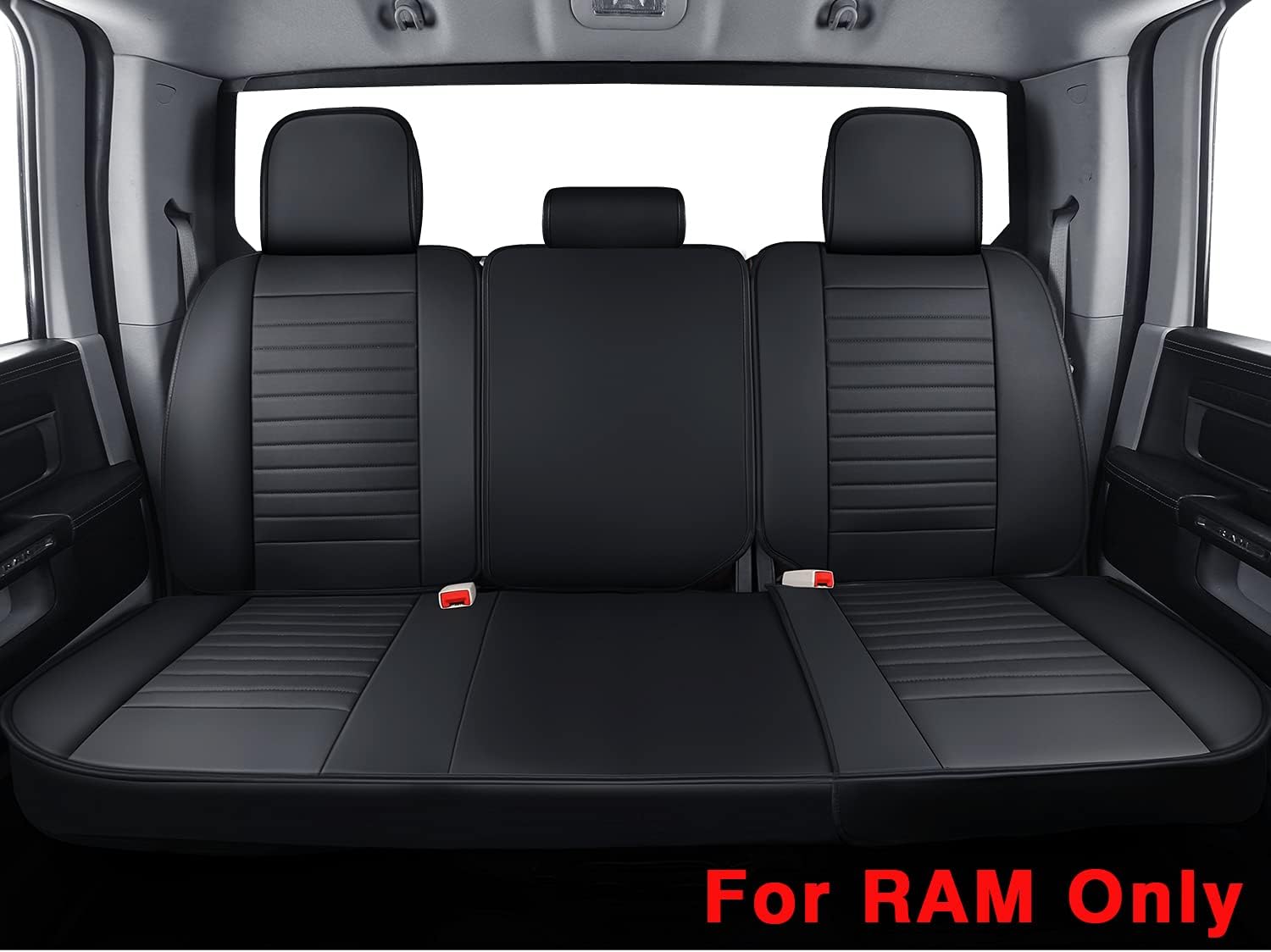 Black Waterproof Faux Leather Front Seat Covers T444078
