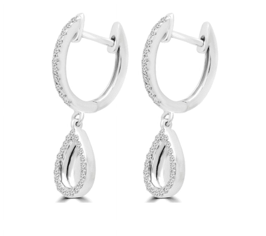 14K White Gold Round Drop Earring Lab Grown Diamond B5744