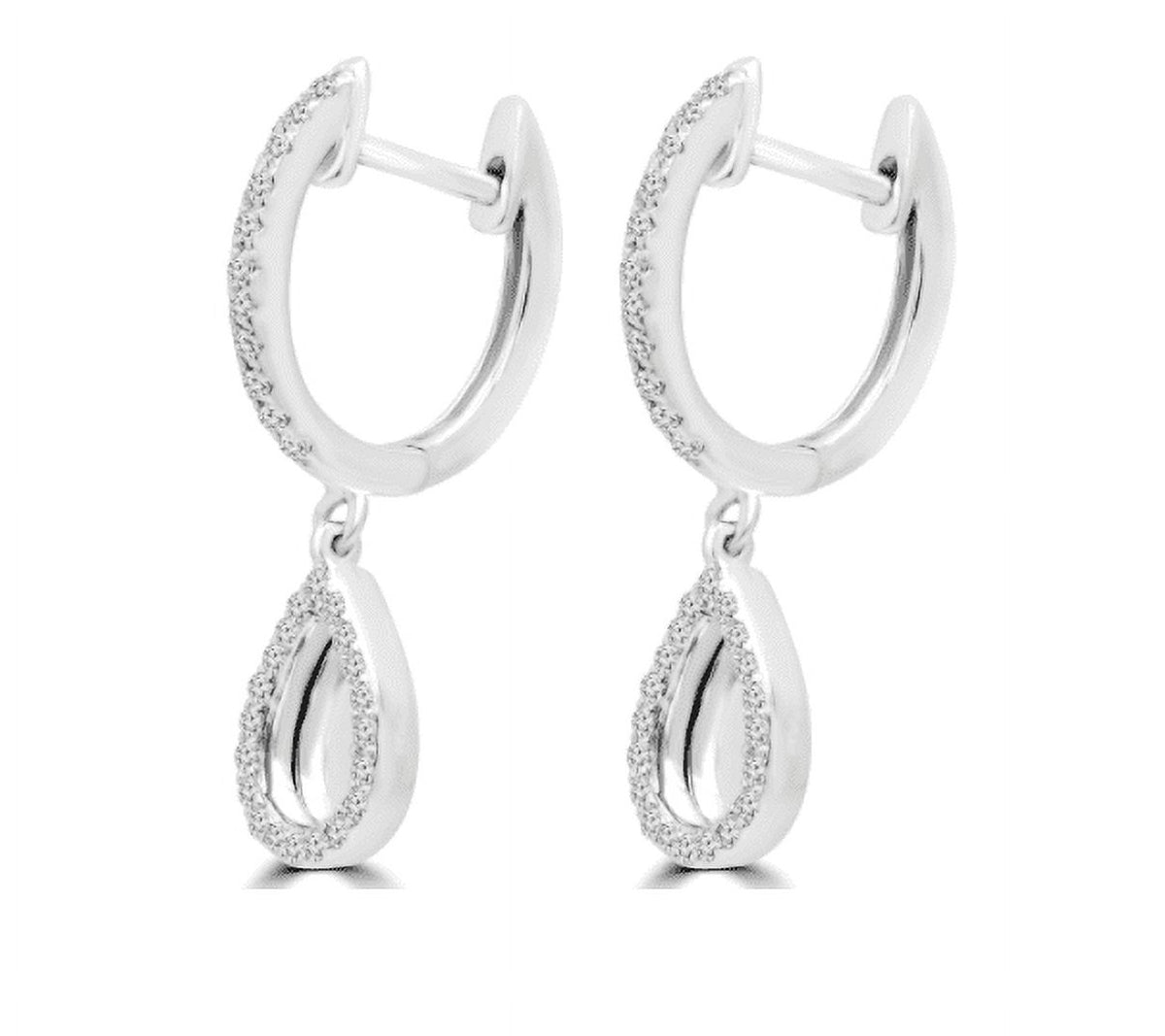 14K White Gold Round Drop Earring Lab Grown Diamond B5744