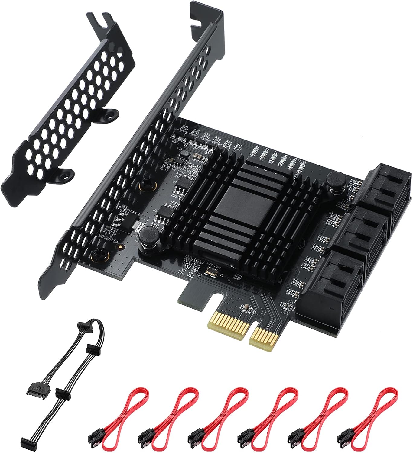 8 Port PCIe SATA 3.0 Card with 8 SATA Cables and Low Profile Bracket D79643