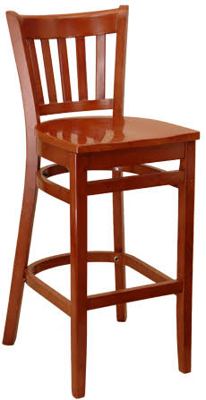 Vertical Slat Wood Bar Stool O35363