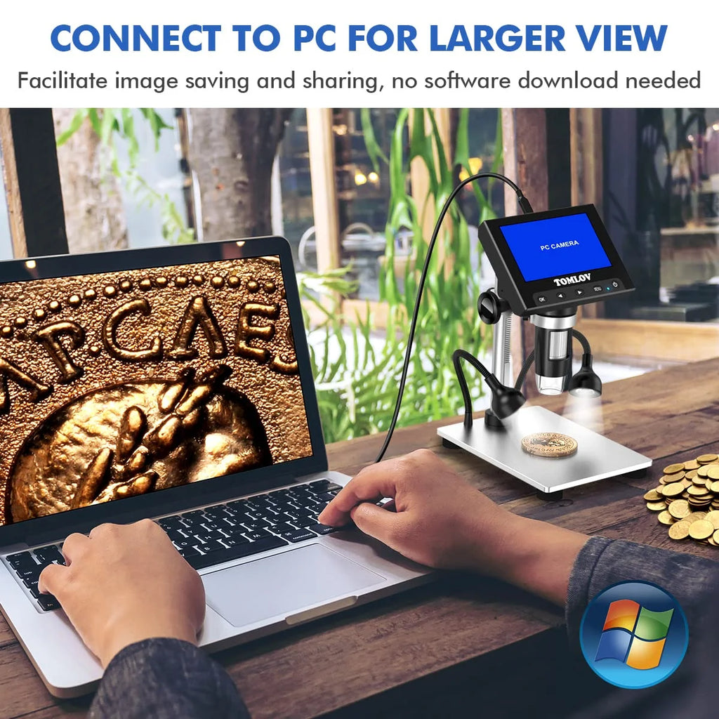 4.3" USB Digital Microscope with 10 LED Lights V163588