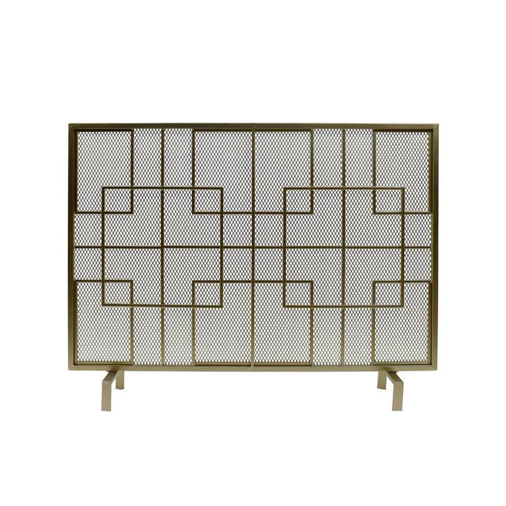 Gold Single Panel Iron Fire Screen M701115
