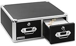 Black 4 x 6 Double Drawer Index Card Cabinet Y7364