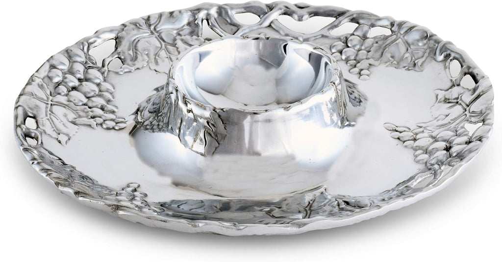 Metal Grape Chip and Dip Platter, 14 inch Diameter O256209