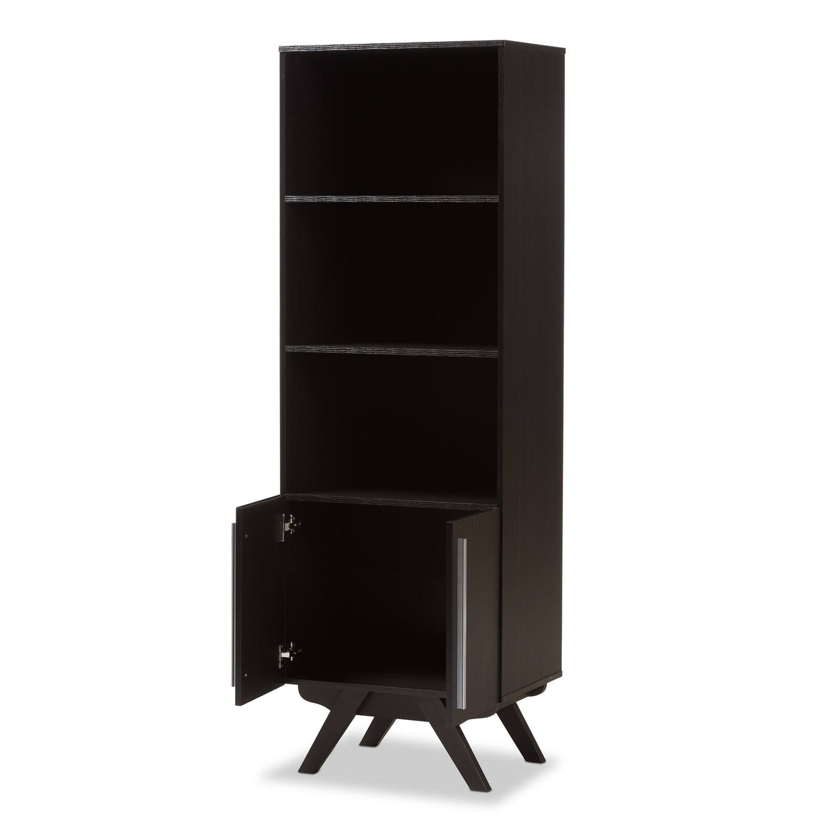 Espresso Brown Finished Wood Bookcase D709