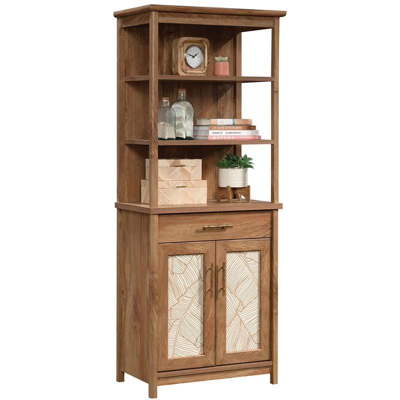 Wood Tall Bookcase with Doors in Sindoori Mango Brown L5805