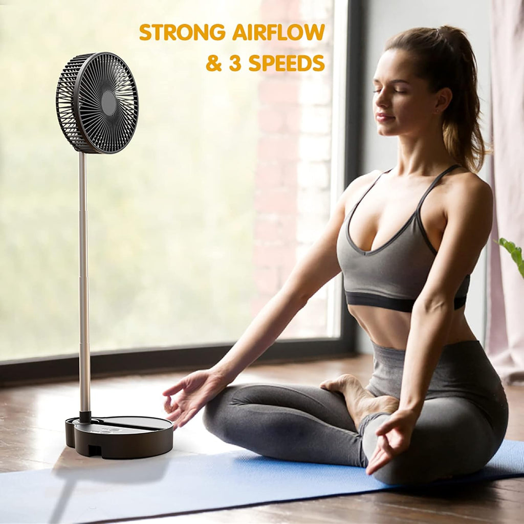 8 Portable Rechargeable Oscillating Fan, 10000mAh, 3 Speeds, Foldable, Quiet USB Desk Fan, Pack of 2 J271449