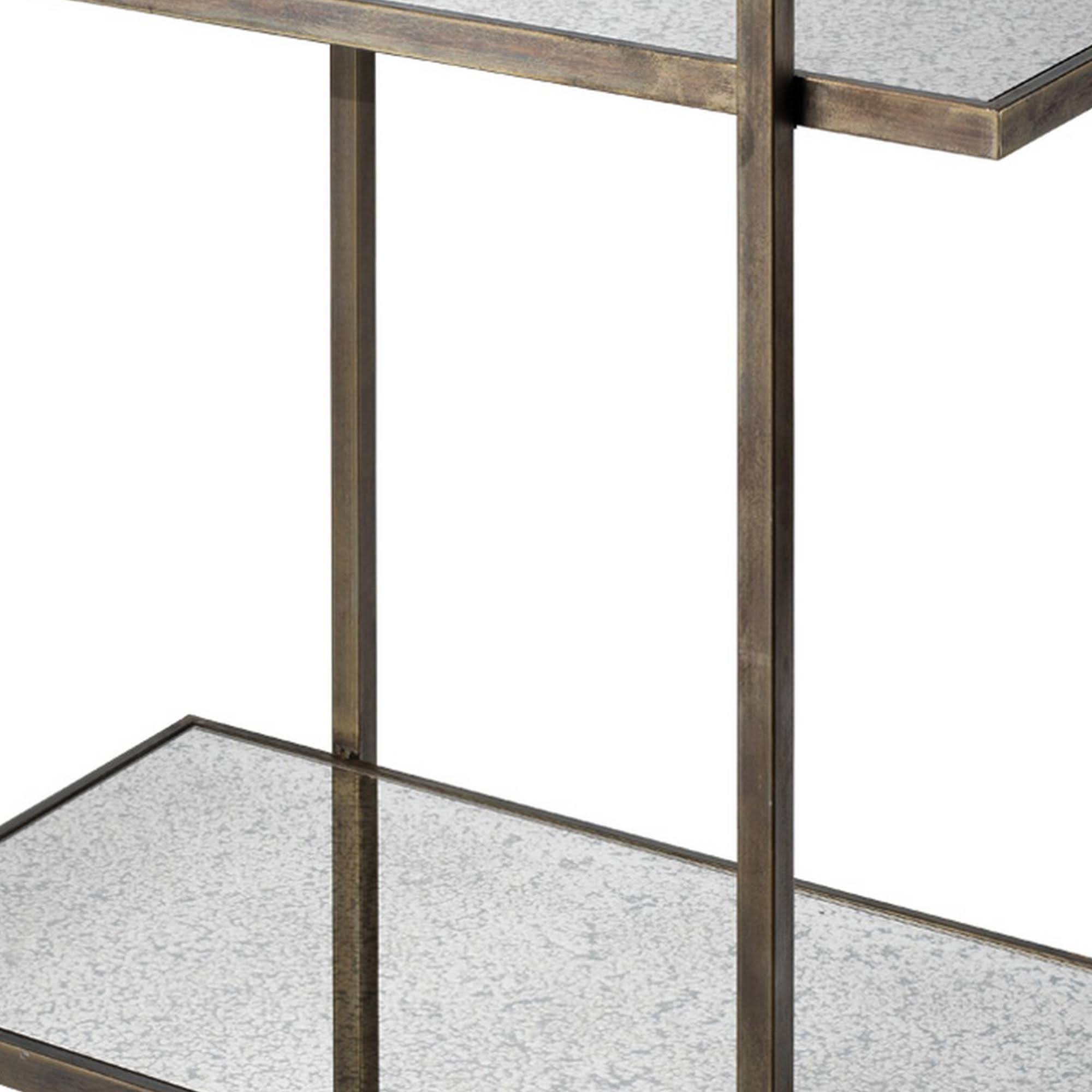 Antique Gray Bar Cart with Tubular Metal Frame and Casters R362865