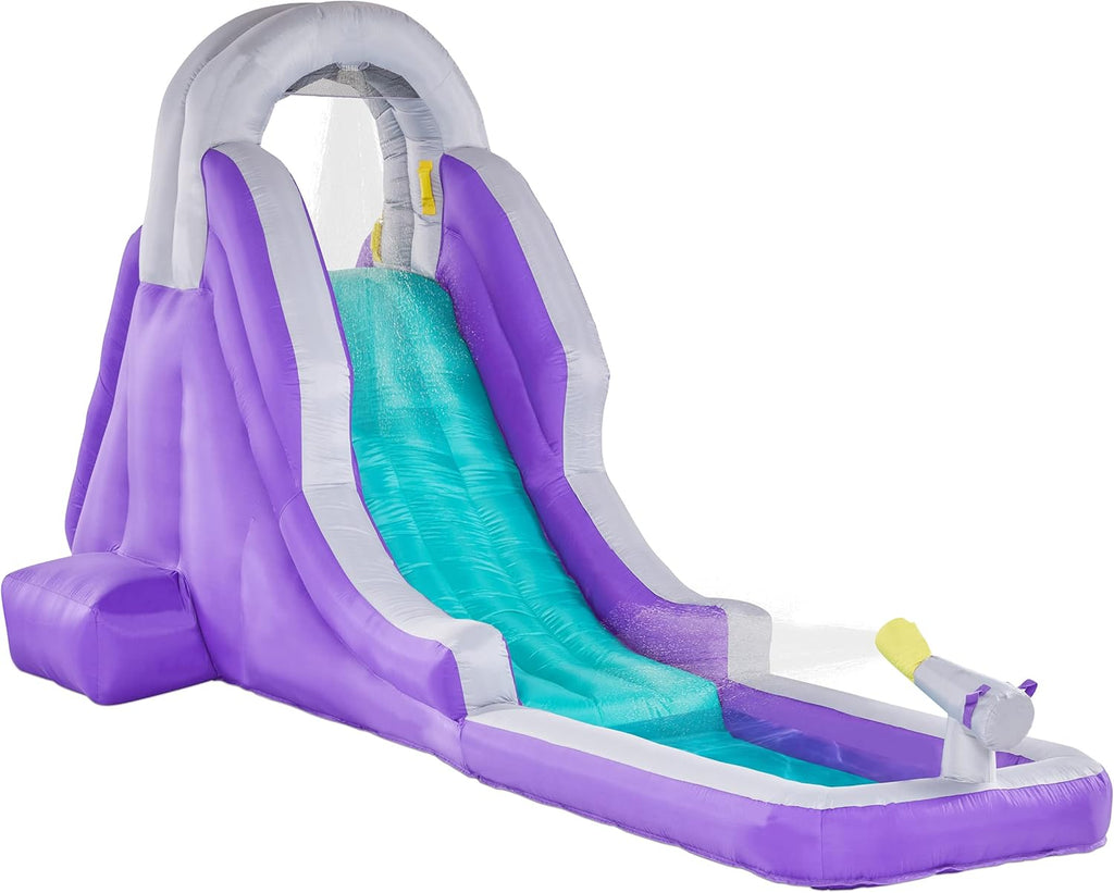 Compact Inflatable Water Slide Park with Climbing Wall, Slide, Splash Pool, Air Pump & Carrying Case C818