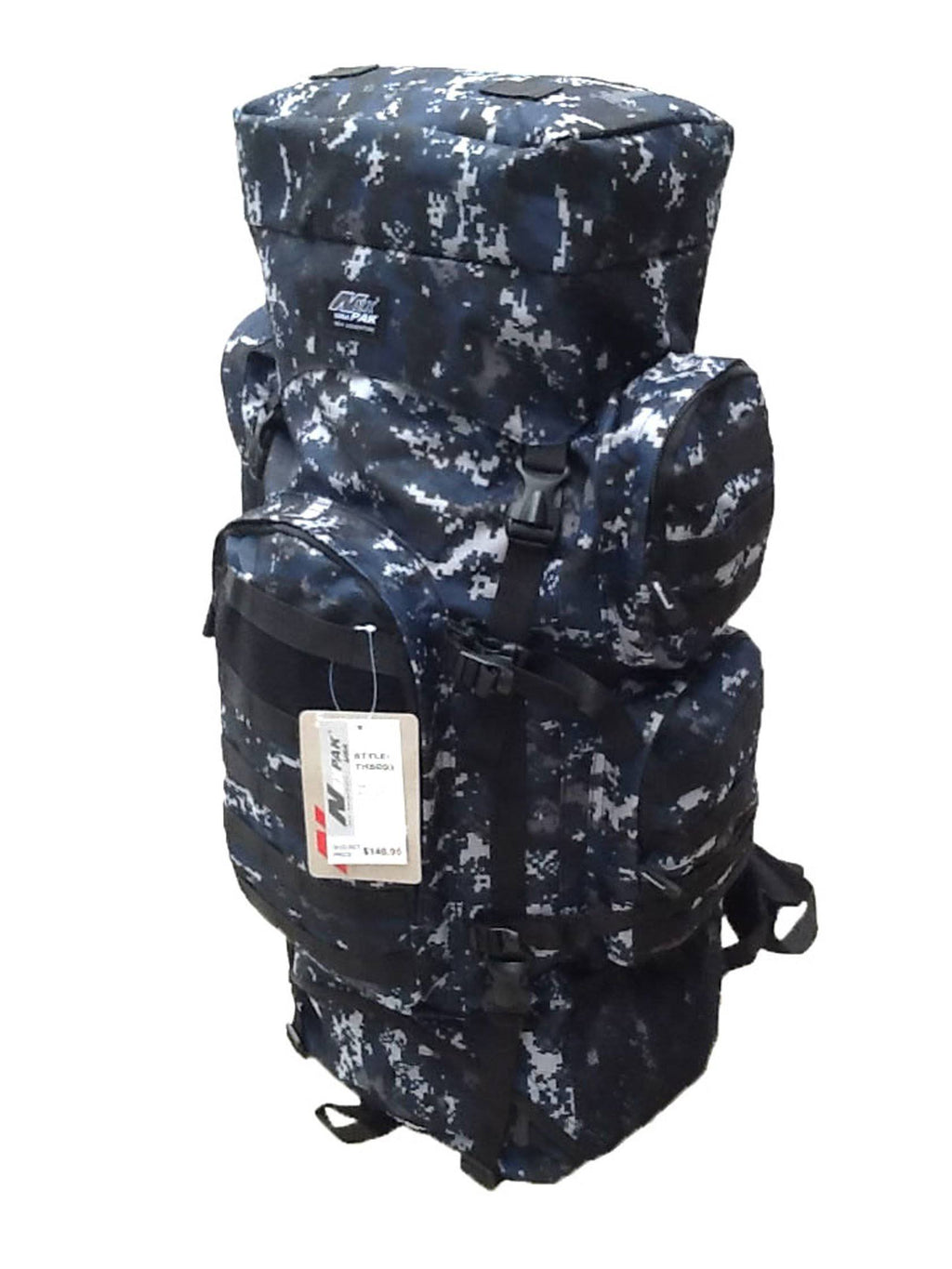 34x22 5200 Cu. in. Tactical Hunting Camping Hiking Backpack Digital Camouflage (Navy Blue) Q23331