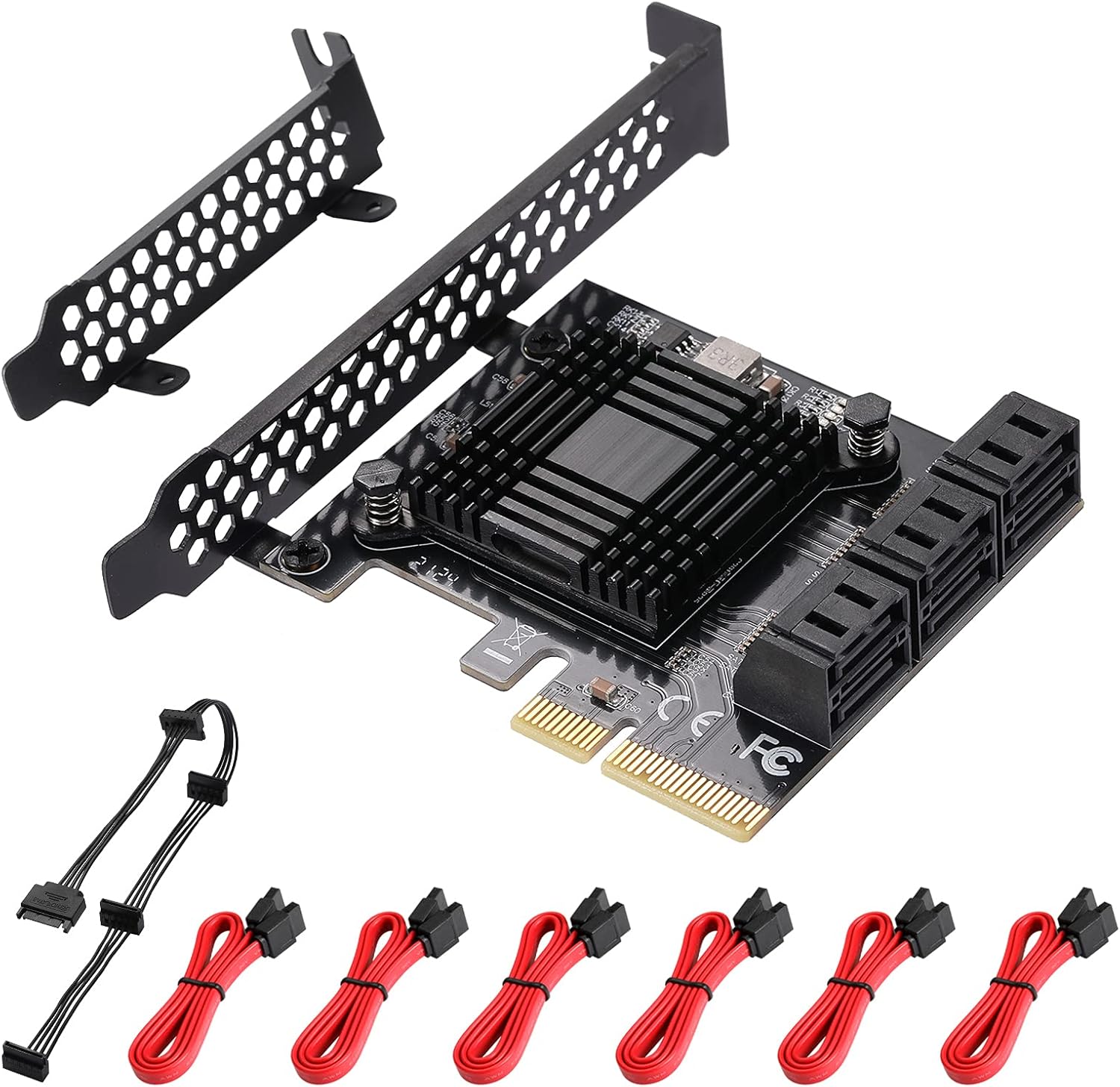 8 Port PCIe SATA 3.0 Card with 8 SATA Cables and Low Profile Bracket D79643