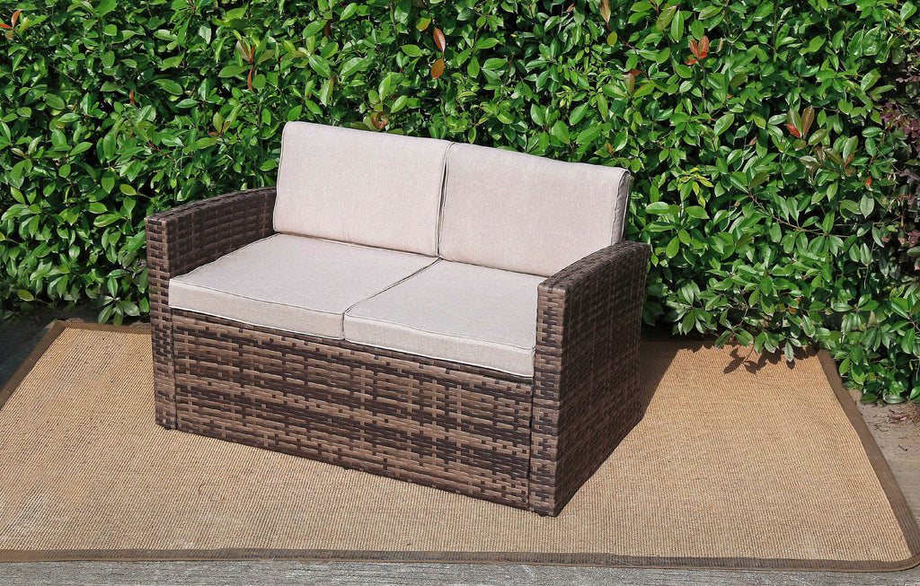 Outdoor Rattan Loveseat with Cushions E81030