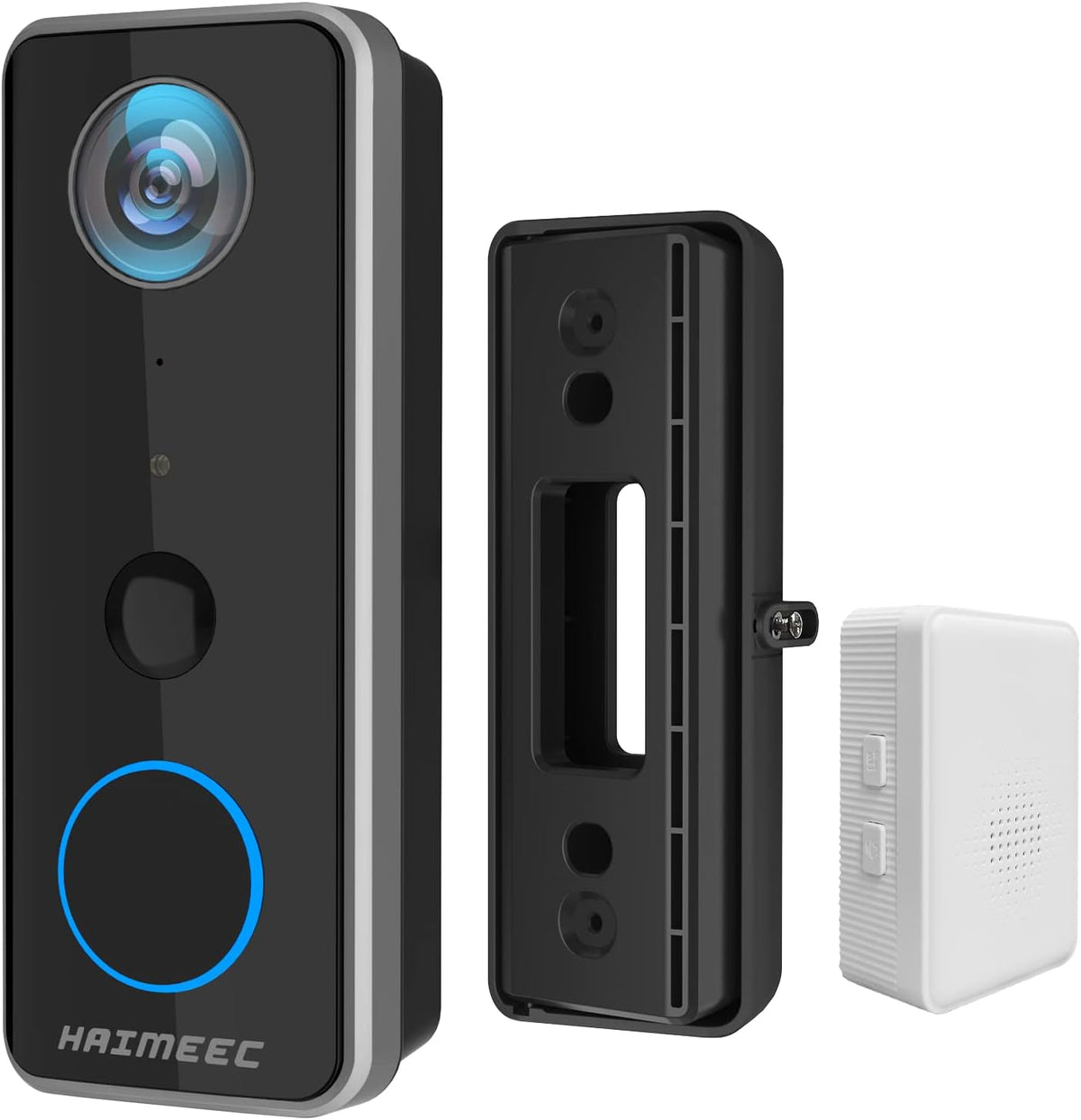 Wi-Fi Video Doorbell Camera, 1080p FHD, Wireless Camera Kit with Chime, PIR Motion Detector, 2-Way Audio, Night Vision C135