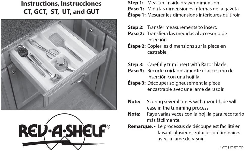 Almond Polymer Kitchen Spice Cabinet Drawer Organizer Insert Tray with Tiered Configuration U948