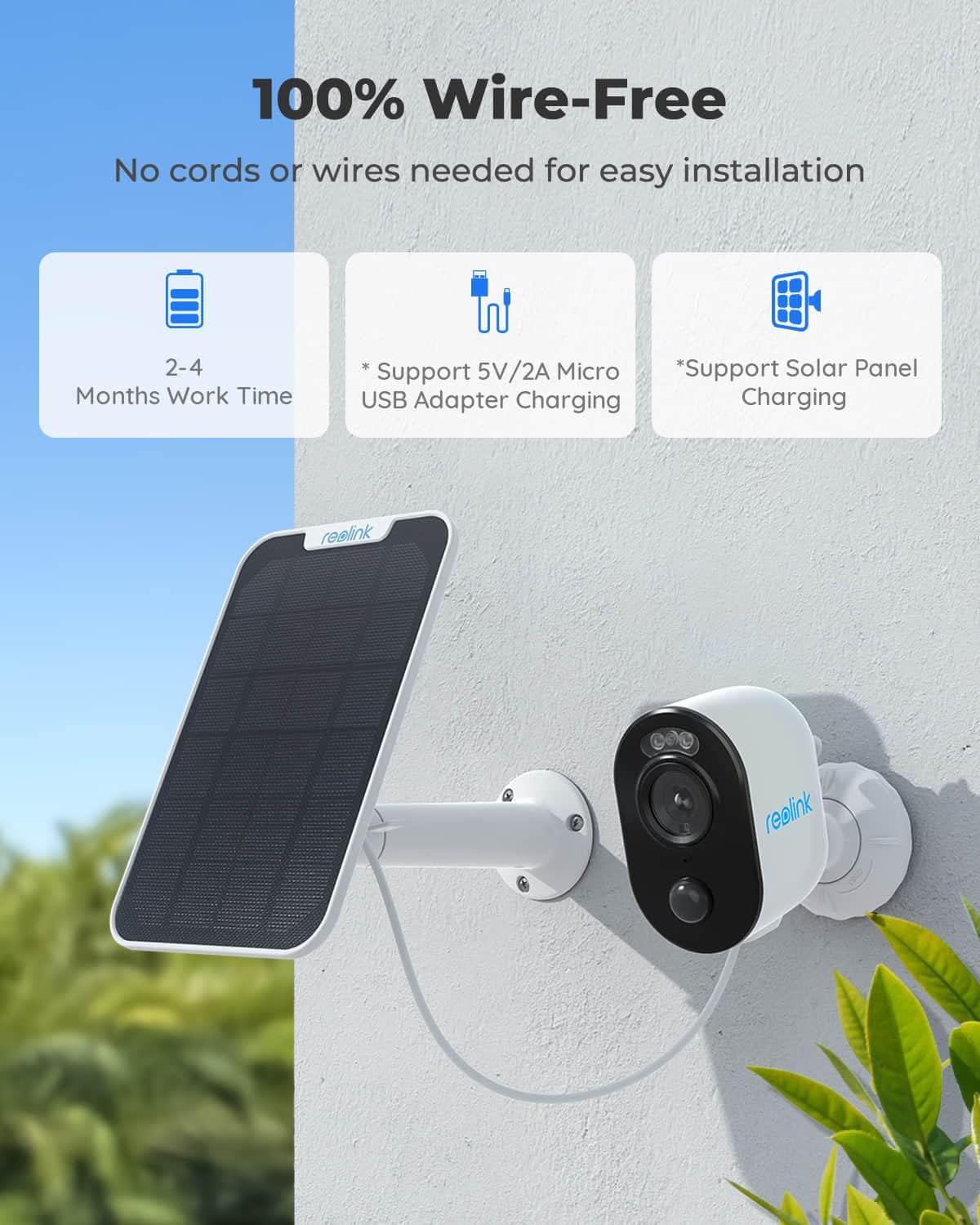 Wireless Solar Powered Security Camera with Motion Activated Light E310113