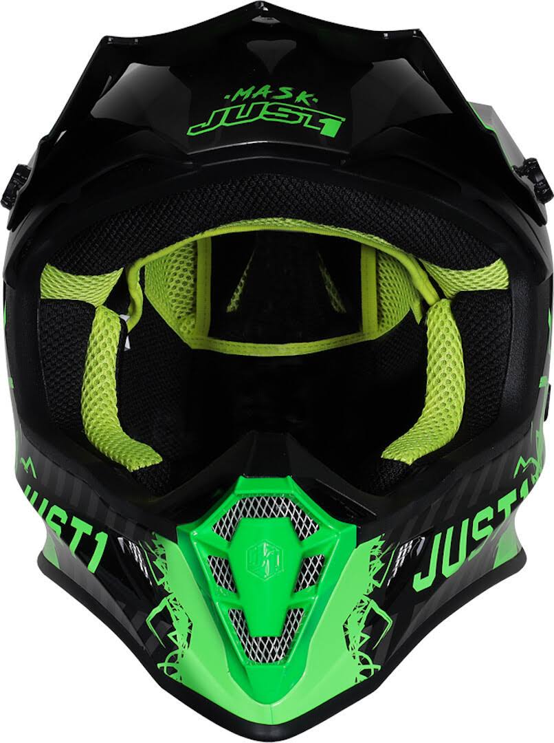 Black-Green Motocross Helmet I67494