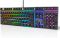 V700RGB LED Alloy Backlit Wired Mechanical Gaming Keyboard with Blue Switches, Braided Fiber Cable, Pack of 2 Y35436