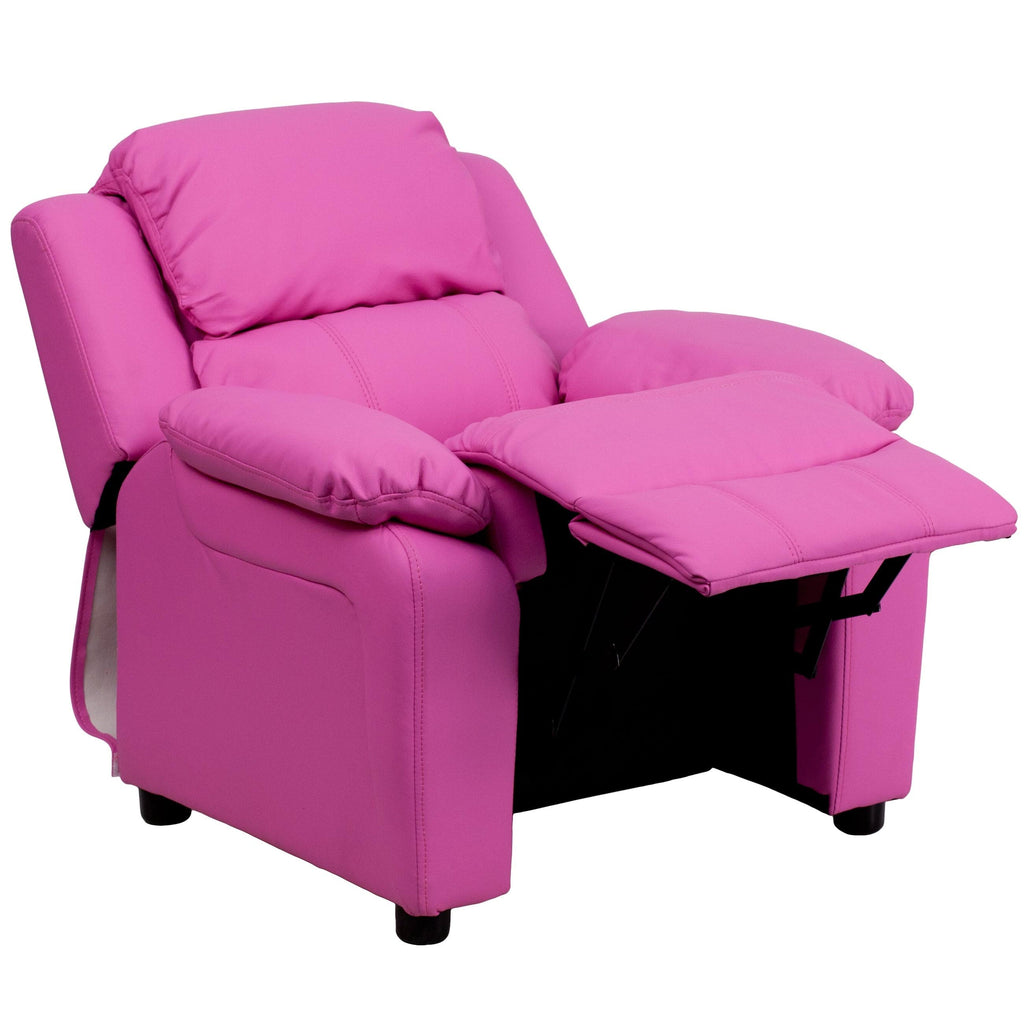 Pink Vinyl Upholstered Recliner P5426