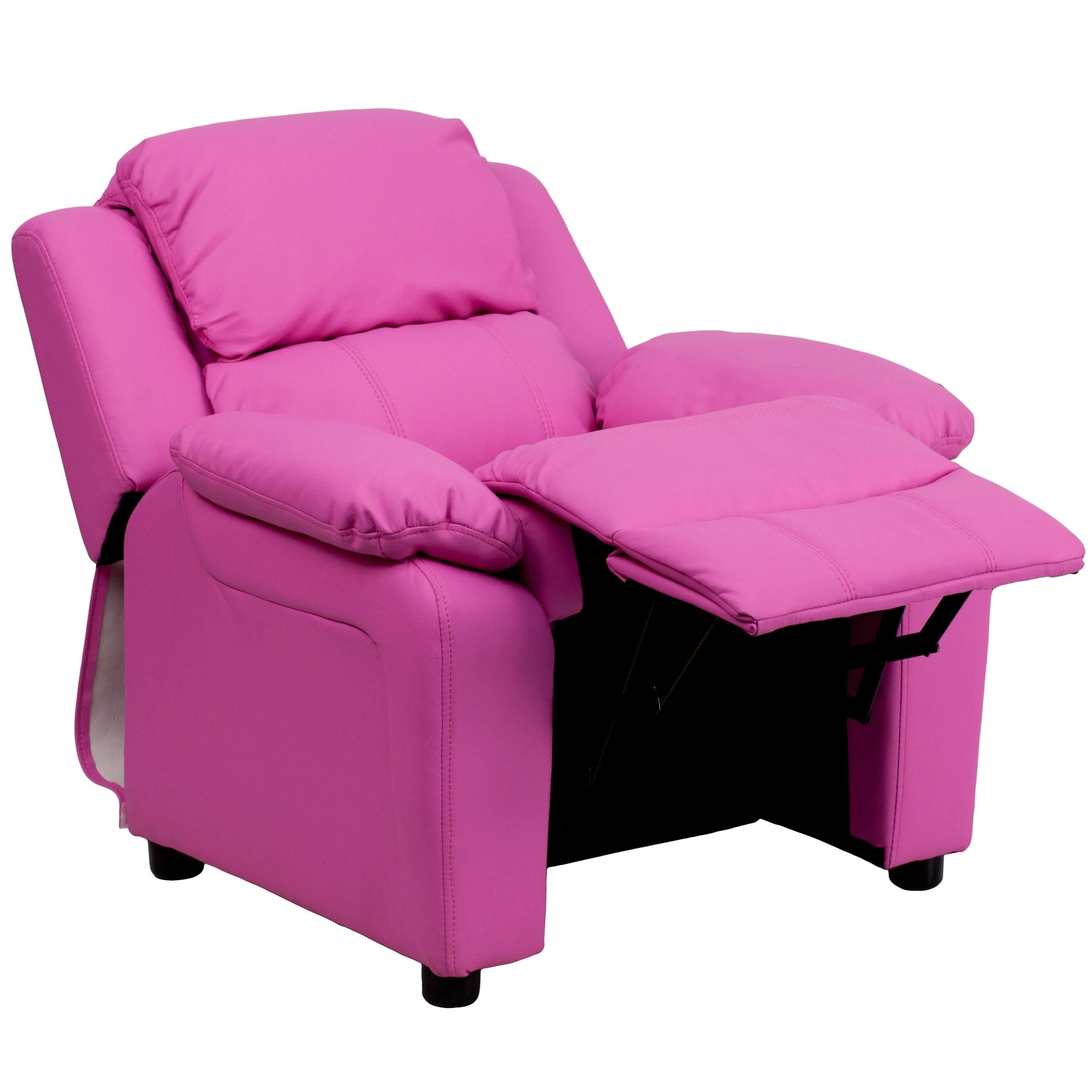 Pink Vinyl Upholstered Recliner P5426