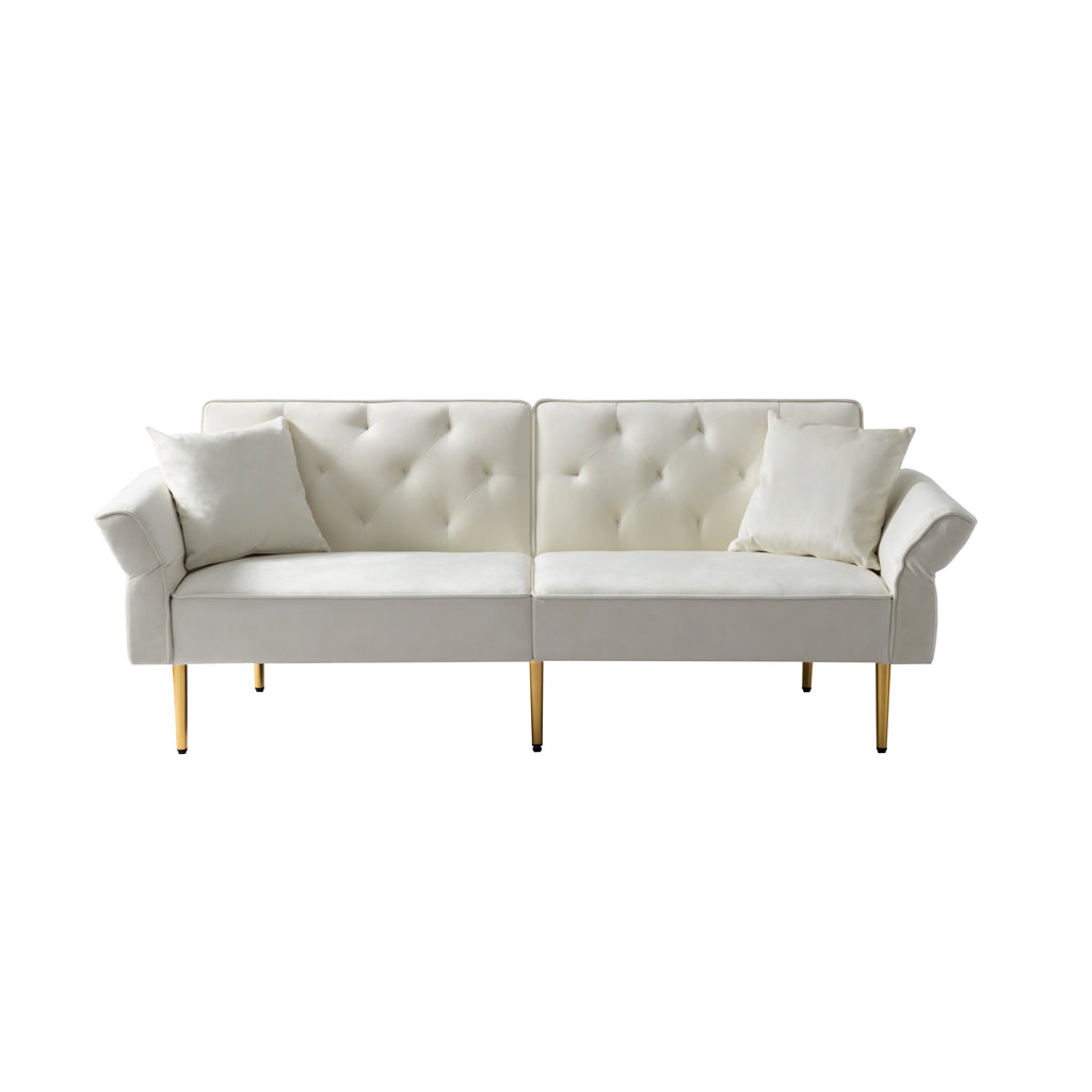 Velvet Futon Sofa Bed with 3 Adjustable Positions J252112