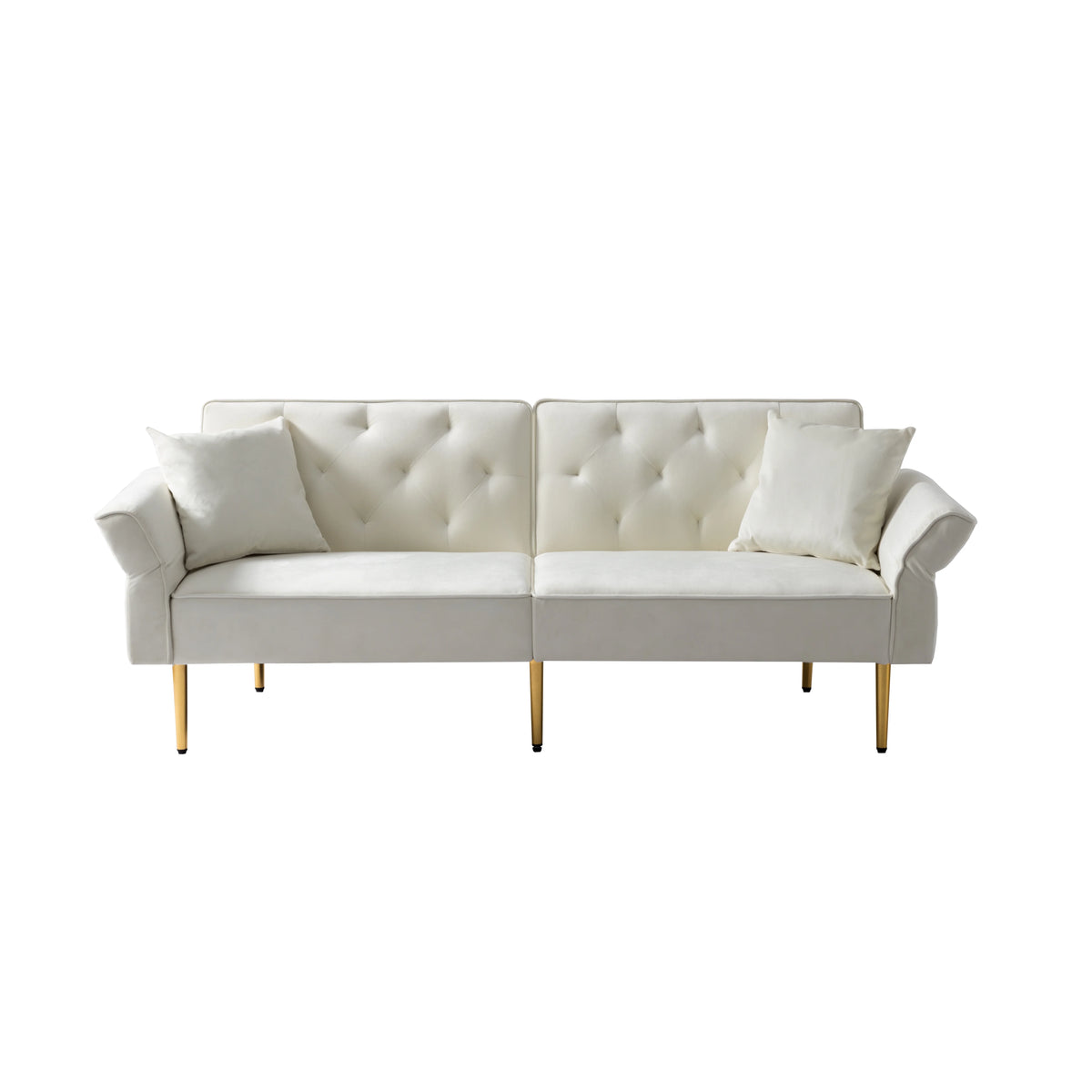 Velvet Futon Sofa Bed with 3 Adjustable Positions J252112