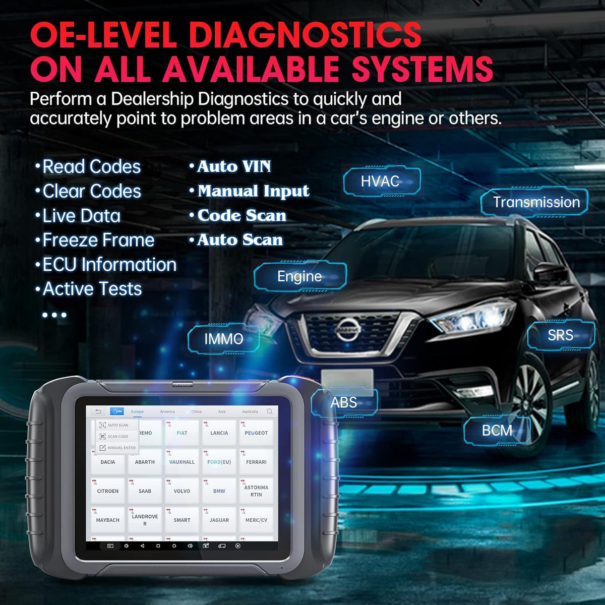 Wireless Automotive Scan Tool with ECU Coding, Full System Diagnostics F2659