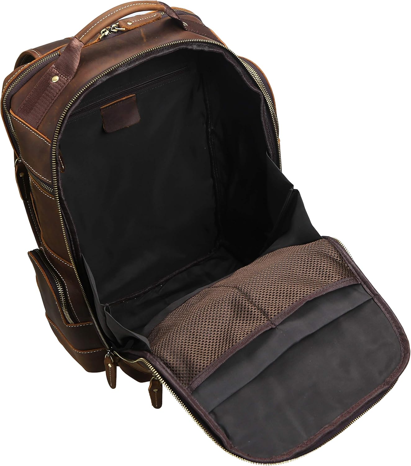 Men's Full Grain Leather Laptop Backpack D697283