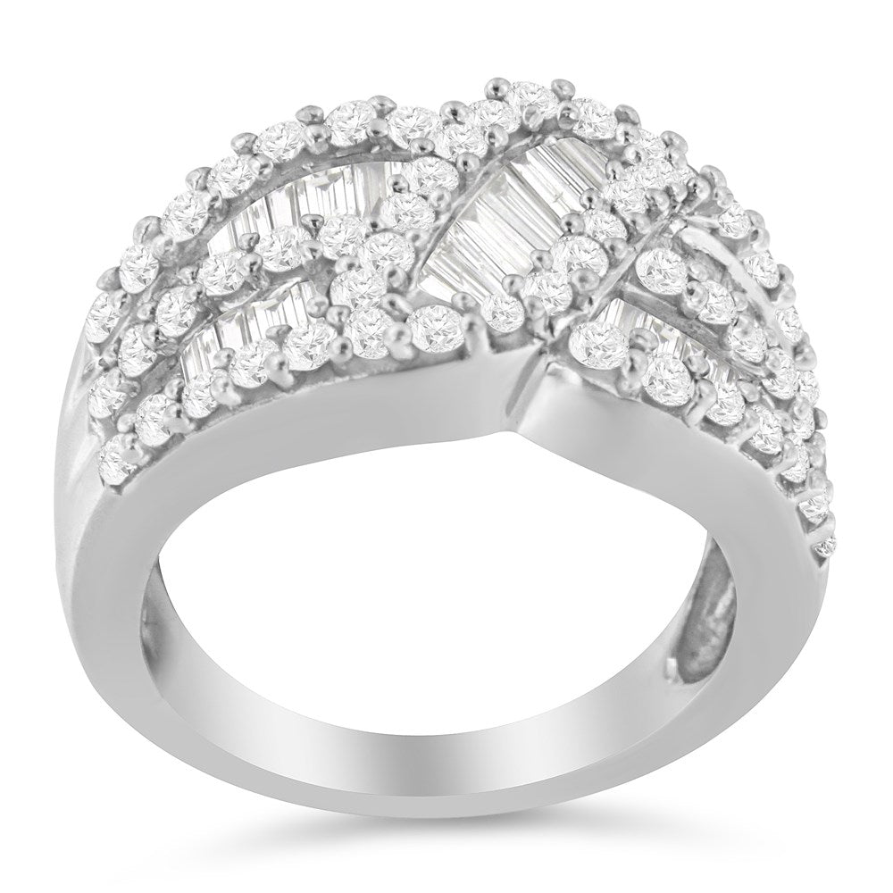 10K White Gold Diamond Knot Band P116891