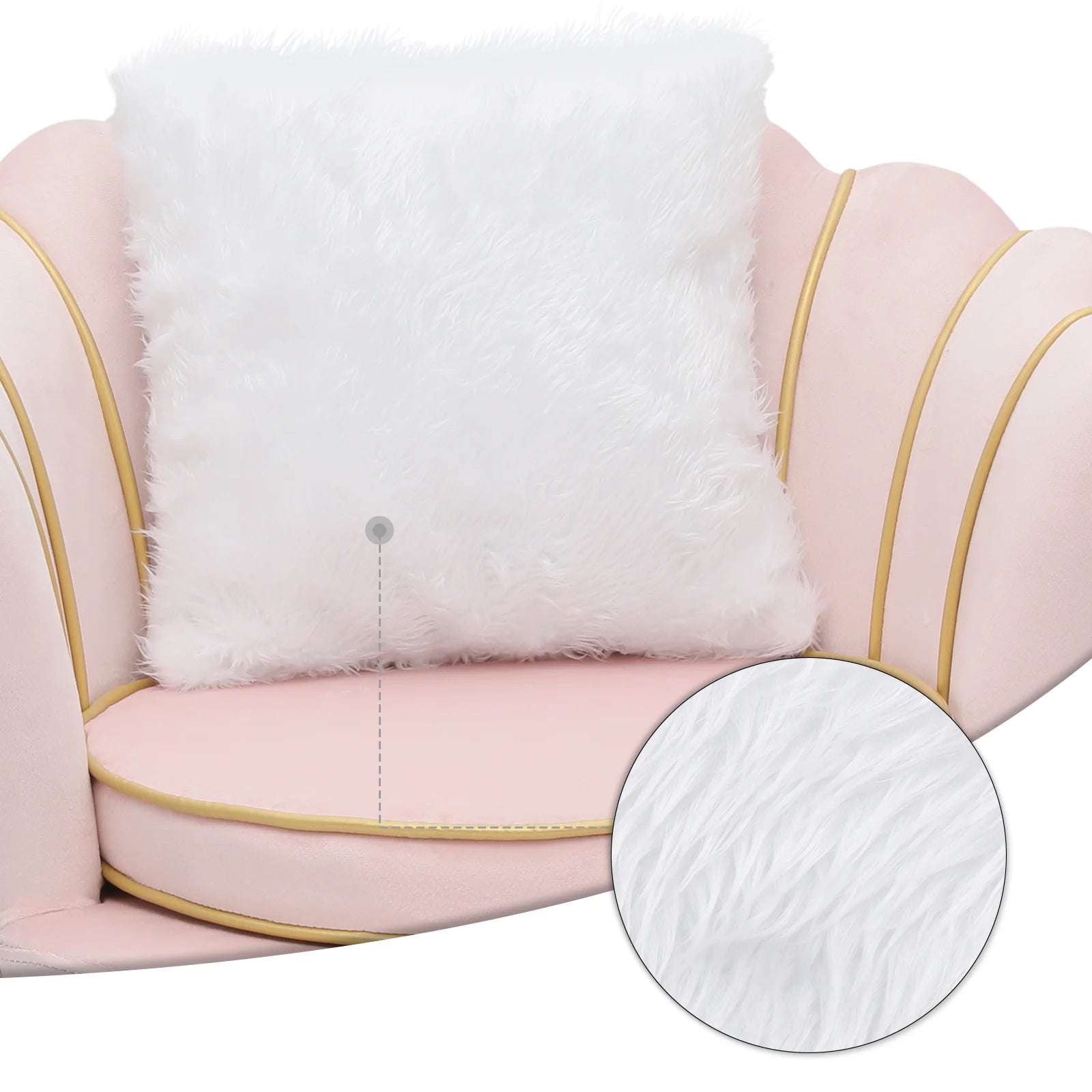 Light Pink Velvet Accent Chair with Pillow K57825