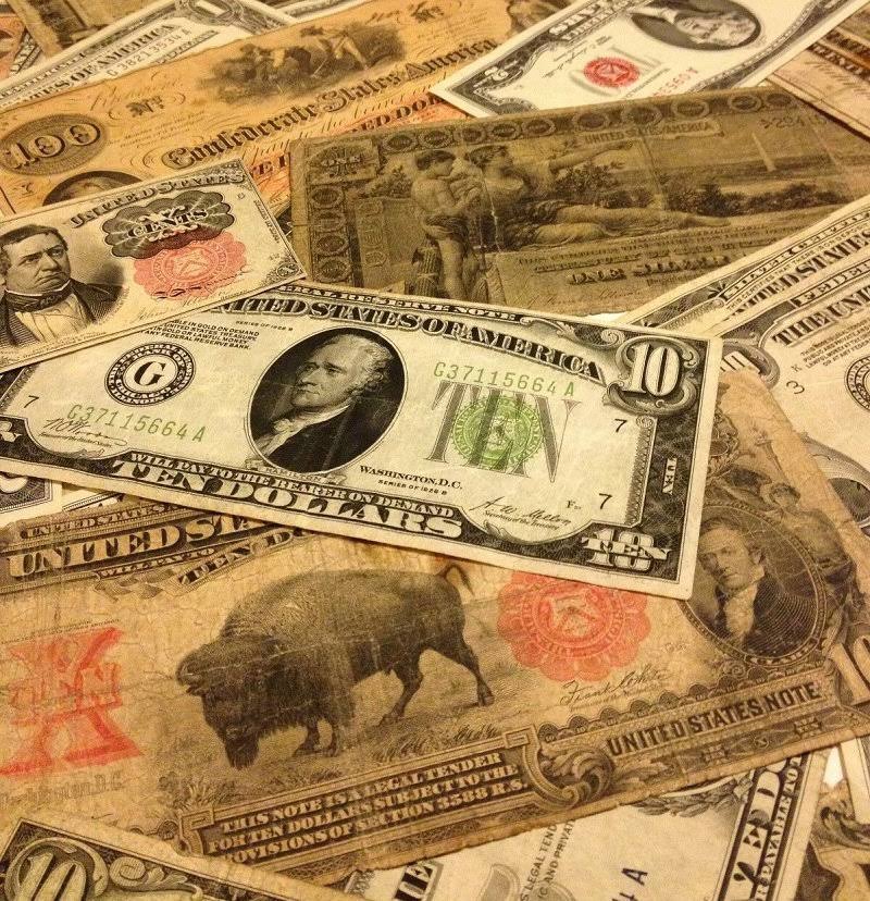 Old Currency Gold Silver Certificate Large Small B375