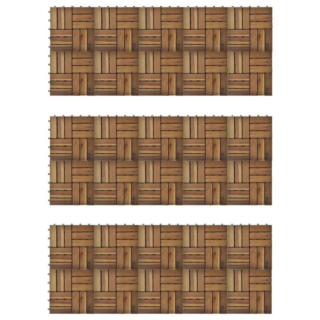 Acacia Decking Tiles Set of 30 K146668