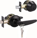 2 Pack Keyed Entry Door Lever and Single Cylinder Deadbolt Combination Set in Satin Nickel Finish H67712