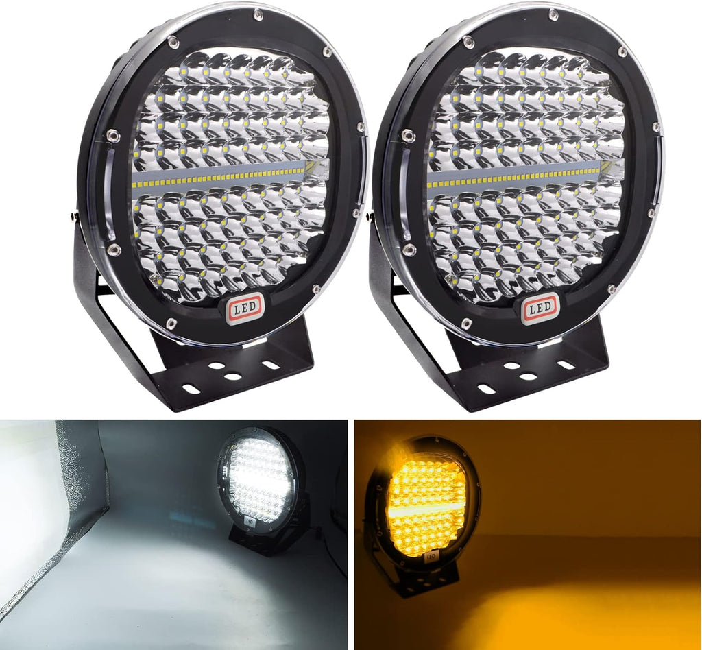 Amber 7 inch Round 2Pcs 300W LED Work Light Off Road Lights B18840