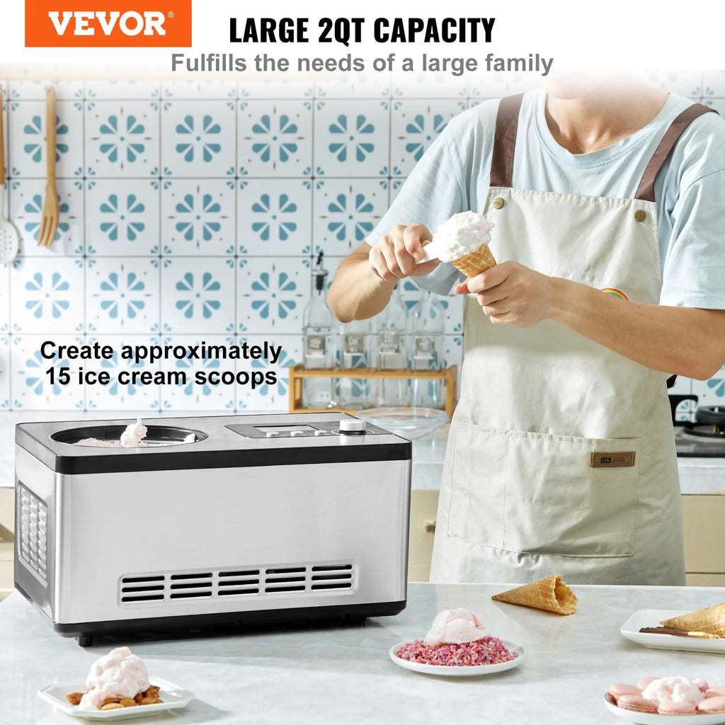 2 Quart Automatic Ice Cream Machine Electric Yogurt Gelato Maker A77927