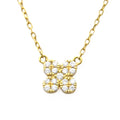 18K Yellow Gold Diamond Pendant Necklace K353