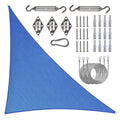 Blue Right Triangle Sun Shade Sail with Hardware Kit HDPE Mesh Fabric Canopy B591517