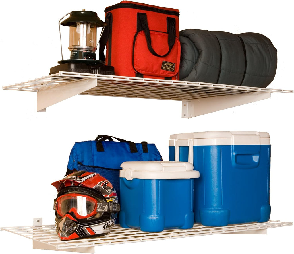White Garage Wall Shelf Storage (Pack of 2) R90578
