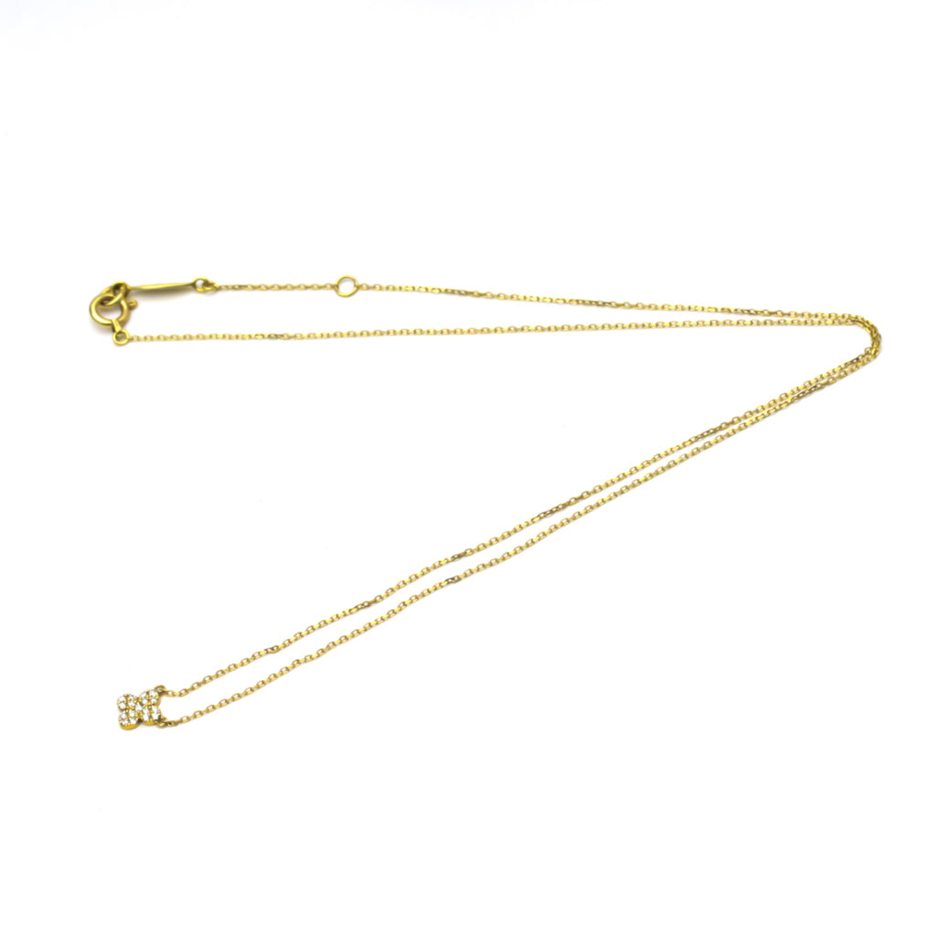 18K Yellow Gold Diamond Pendant Necklace K353